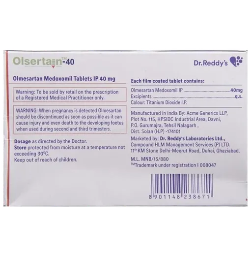 olsertain 40mg tablet 15's